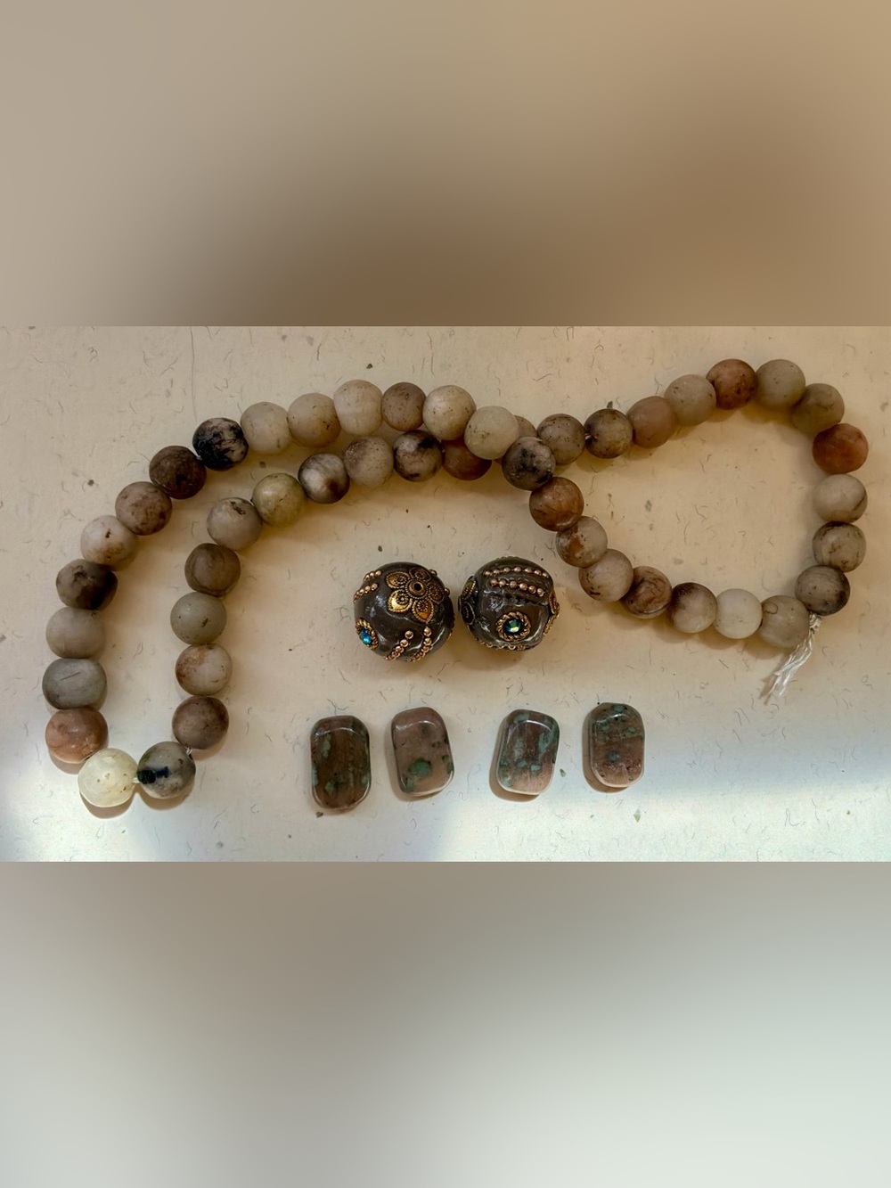 Semi prepared stone bead lot